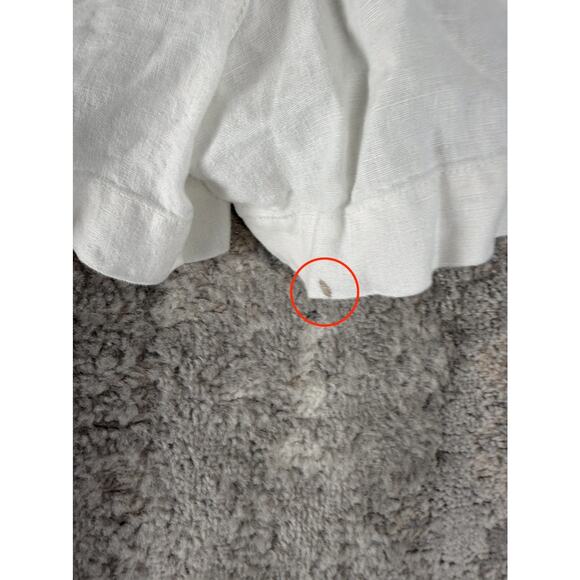 Athleta Size S Linen Athleisure Drawstring Casual Shorts White Pocket - Picture 2 of 9